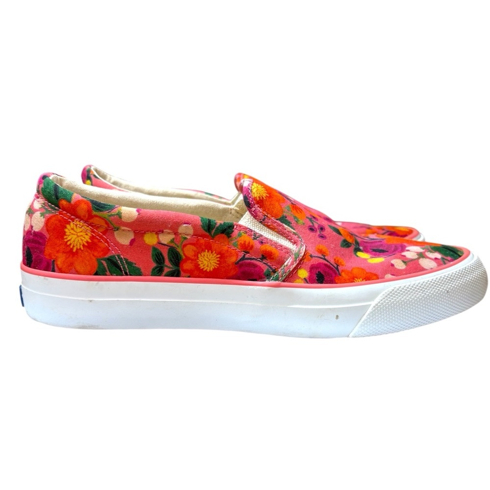 Keds X Rifle Paper Co. Anchor Slip On Vintage Blossom Pink Sneaker Women Size 9 - Picture 5 of 11